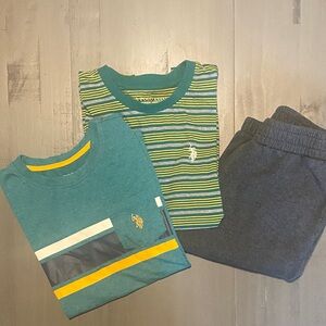 Polo T- Shirts & Grey Sweatpants